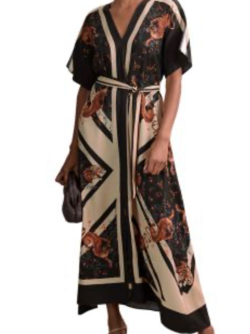 REISS
x ALICE CANALE Hanna Tiger Placed Maxi Dress - size 6
